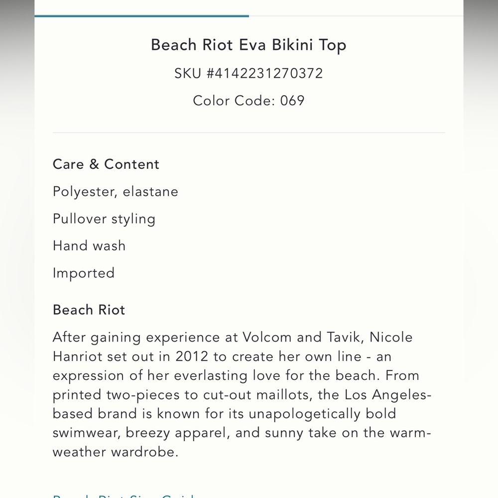 NWT Beach Riot Eva Bikini Top - Picture 5 of 9